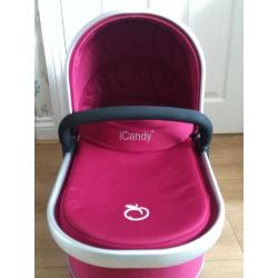 icandy peach carrycot in cranberry