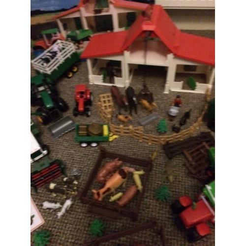 Amazing farm play set bundle - barn, animals, tractors