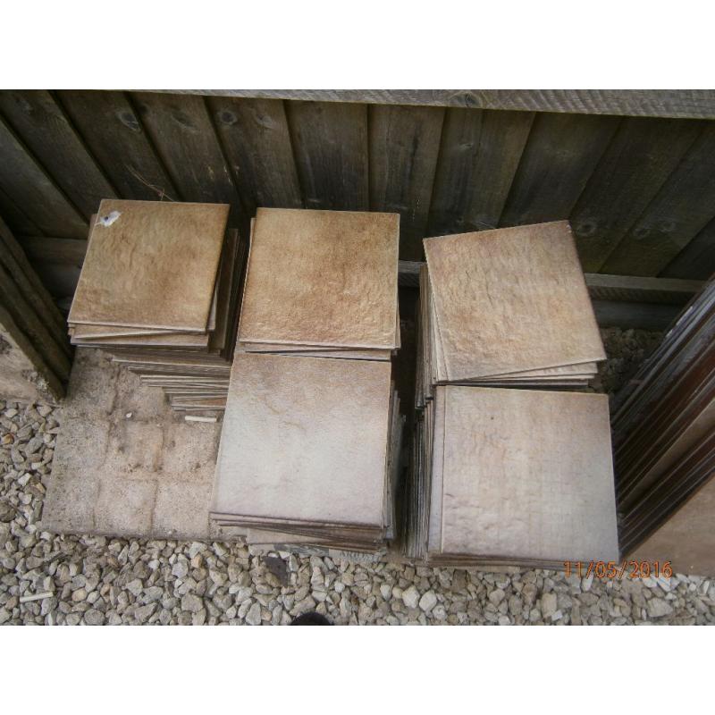 240 + Square Wall Tiles 20cm (8") x 20cm in a Brown Colour, Unused.