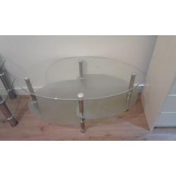 Glass tv stand and glass table