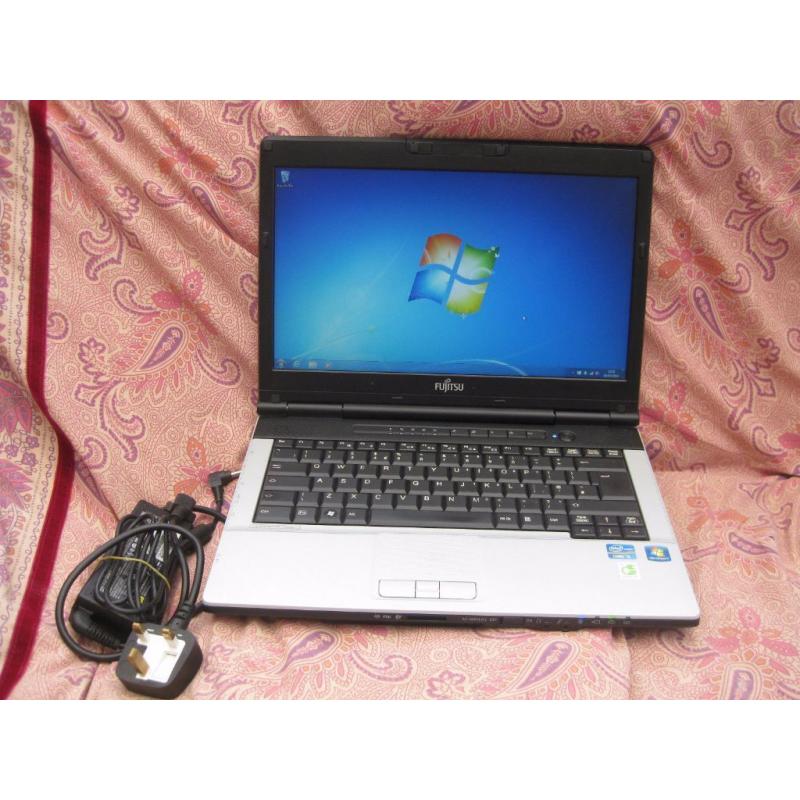 Fujitsu Lifebook S751 laptop 128gb SSD Intel 2.1ghz x 4 Core i3-2nd generation CPU 8gb ram memory