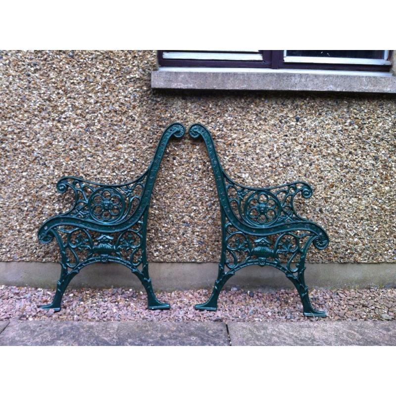 Pair of cast iron bench ends - excellent condition