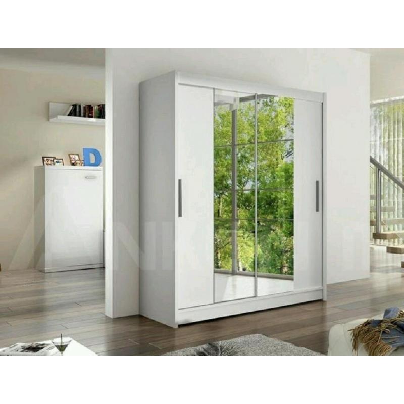 BRAND NEW 2 Sliding Doors Wardrobe with Mirror FREE DELIVERY