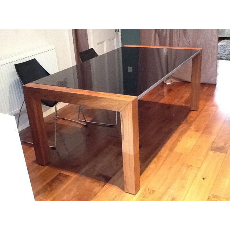Glass topped dining table and chairs