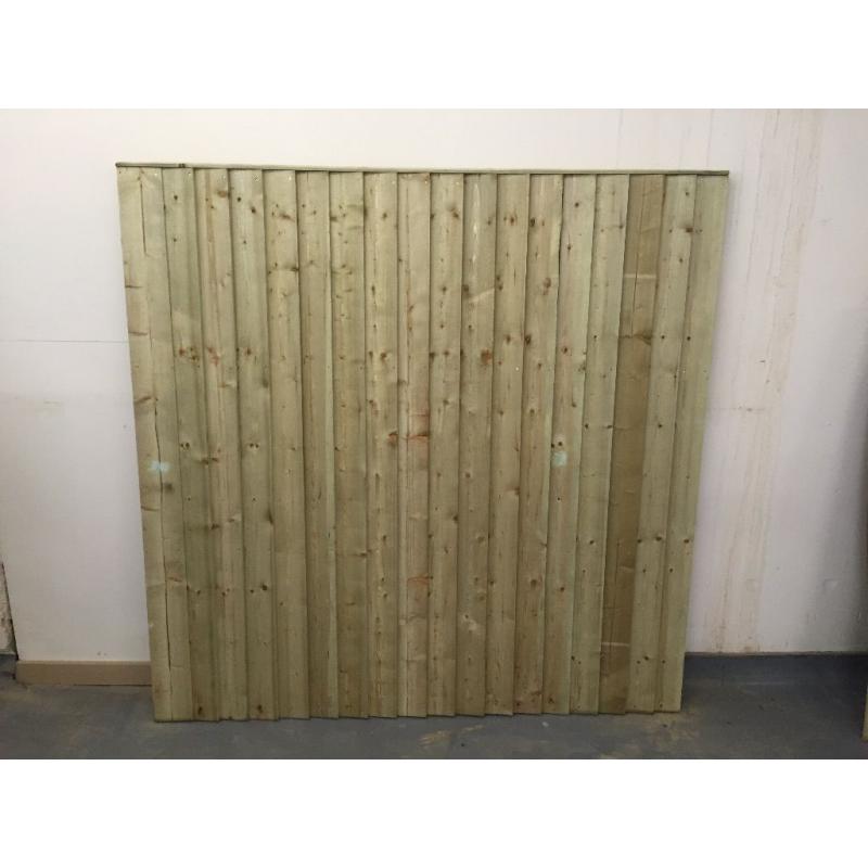 Super heavy duty feather edge fence panel tanalised green