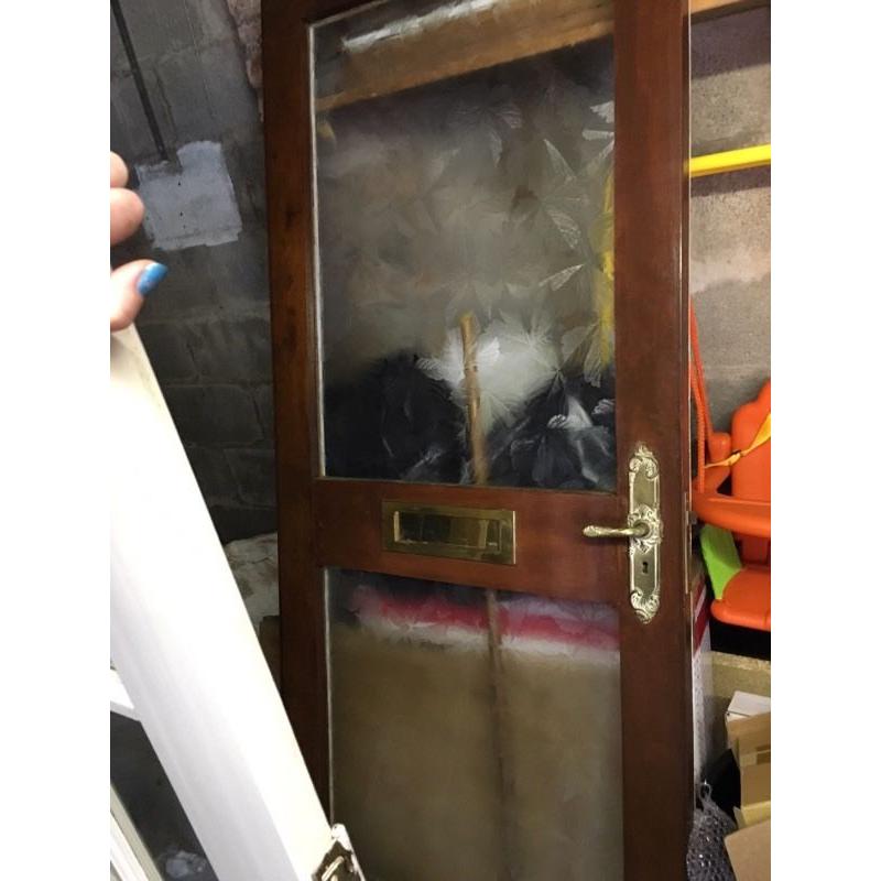 Heavy 2 glass panel door with letter box