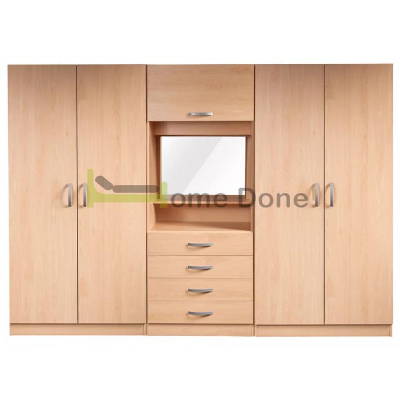 **7-DAY MONEY BACK GUARANTEE!** - Farren 4 Door Wardrobe with Dressing Table -SAME/NEXT DAY DELIVERY