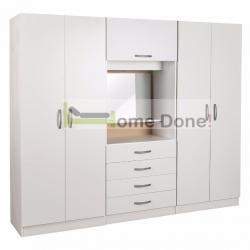 **7-DAY MONEY BACK GUARANTEE!** - Farren 4 Door Wardrobe with Dressing Table -SAME/NEXT DAY DELIVERY