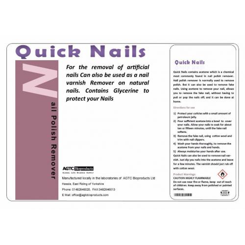 Quick Nails, Nail Varnish Remover, For the removal of artificial nails and nail varnish Remover