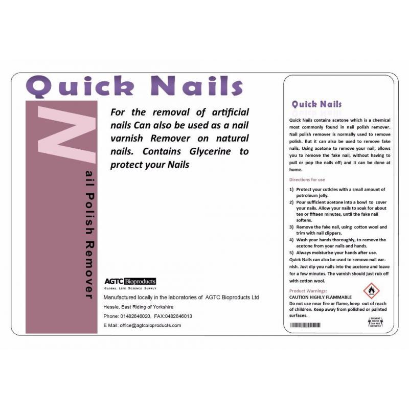 Quick Nails, Nail Varnish Remover, For the removal of artificial nails and nail varnish Remover