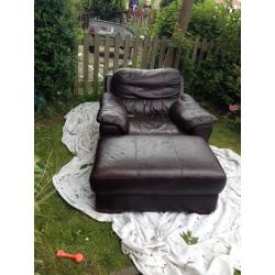 Sofa, chair and footstool