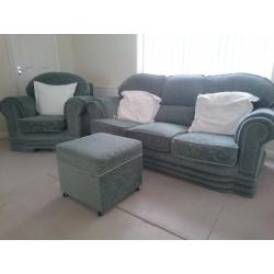 FOR SALE- 3 Piece suite including pouffe