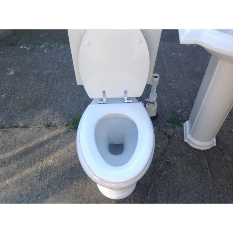 New Kohler White Toilet, Cistern & Sink with chrome fitments