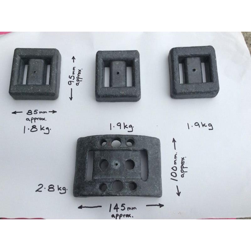 Four diver's lead weights