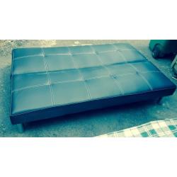 Black faux leather sofa bed for sale