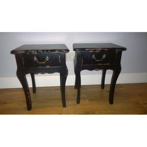 Two small shabby chic bedside tables
