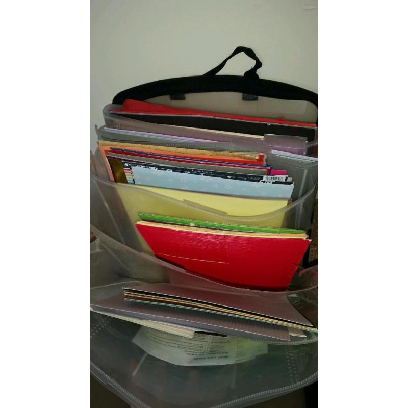 Large mixture of craft card stock in folder