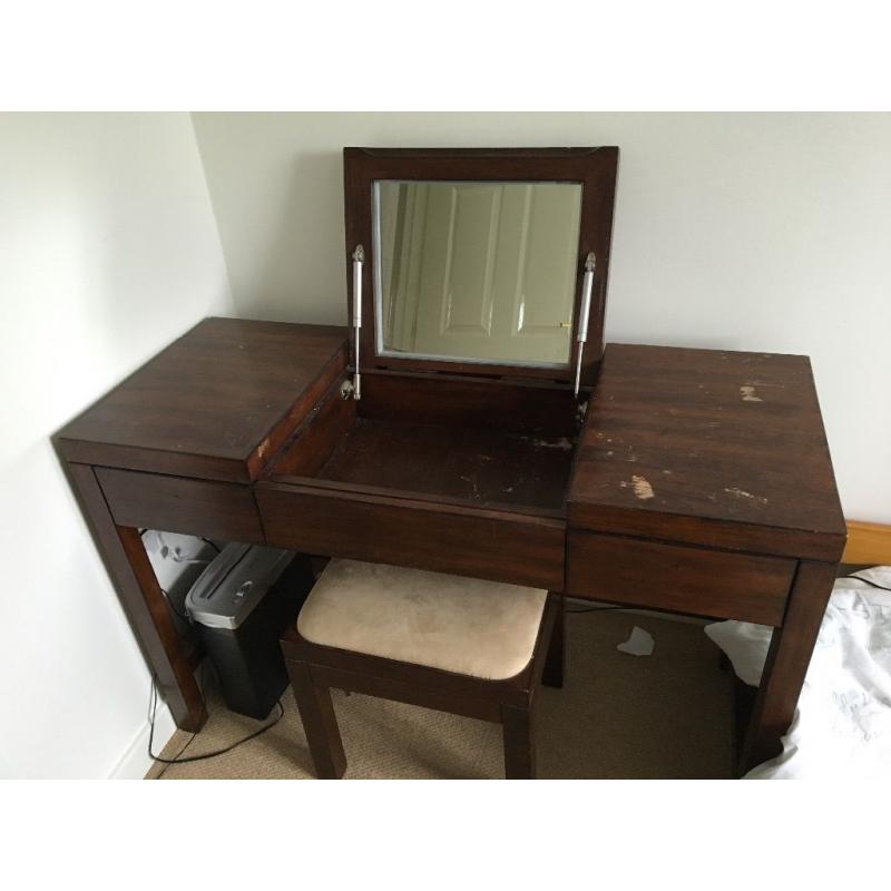 Vintage dressing table or desk - mahogany solid wood