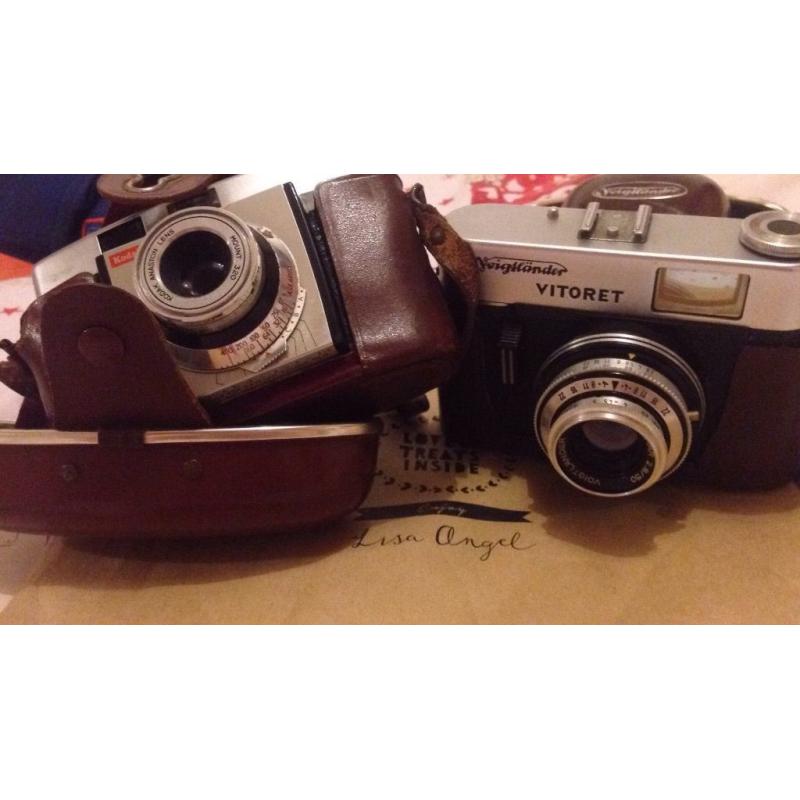 Retro cameras x2 voighander vitoret & kodak colorsnap 35