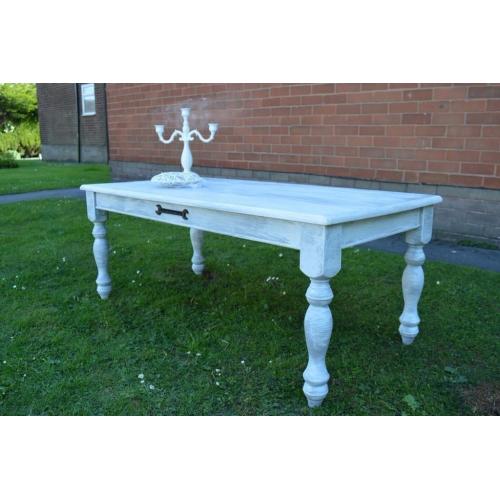 Shabby Chic Solid Wood Coffee Table Wash White & Grey