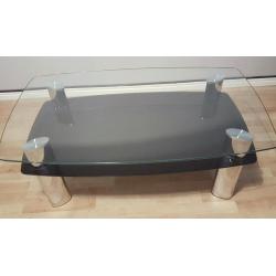 Glass Coffee Table / Clear and Black Good Condition Stowmarket