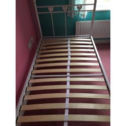 Next white metal single bed frame