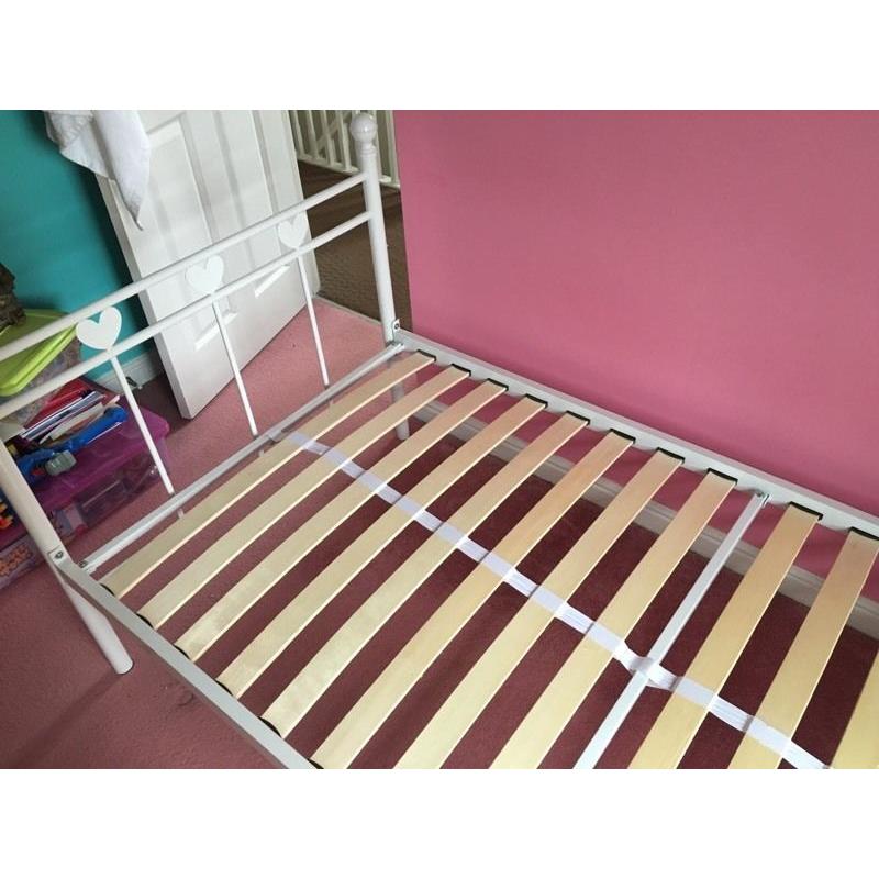 Next white metal single bed frame