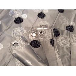 Pair of John Lewis silver/grey eyelet curtains, excellent condition
