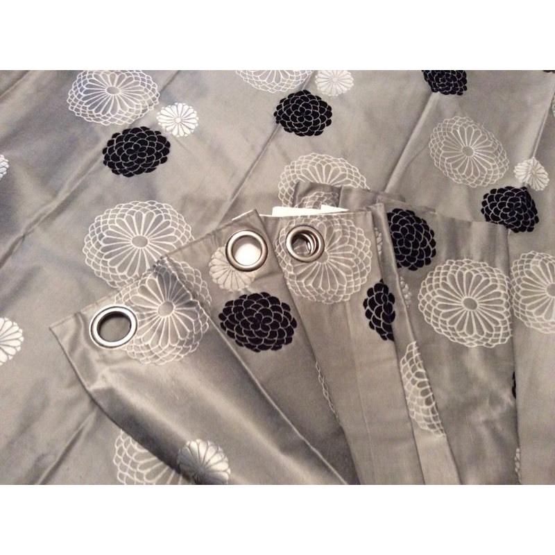 Pair of John Lewis silver/grey eyelet curtains, excellent condition