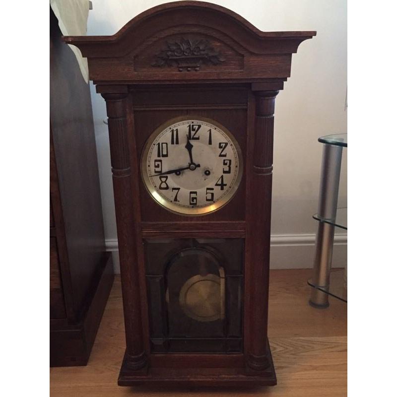 Wall clock with chime antique