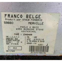 Wood burner. Franco belge wood burning stove