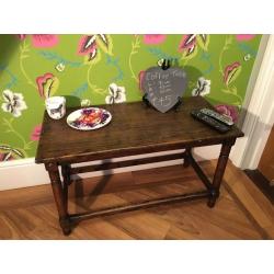 Vintage antique oak coffee side table wood shabby
