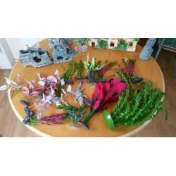 Selection of ornaments for fish tank