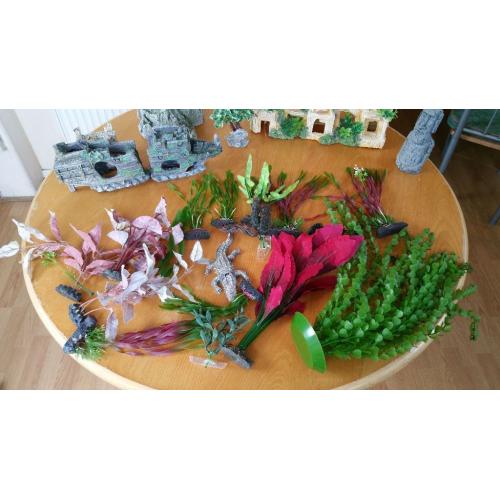 Selection of ornaments for fish tank