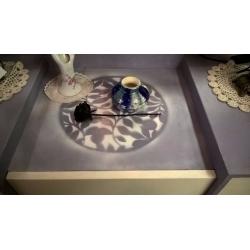 Stag Upcylced Dressing Table with Long Mirror Attached and 3-drawers either side of keyhole