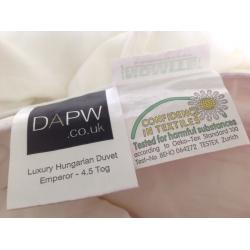 Emporer duvet. Luxury Hungarian filling. All seasons