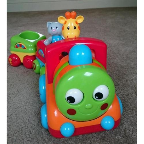 Toy Box Musical Animal Train and Monkey and Car