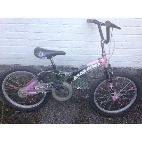 girls bmx-style malibu bike suit age 7 in good working order