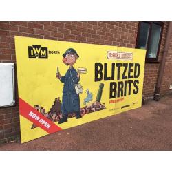 Large Aluminium Advertising Sign - From Manchester Imperial War Museum-10ft By 5ft- UNUSUAL