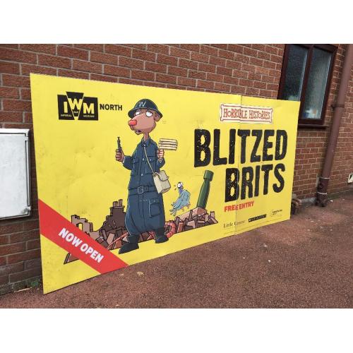 Large Aluminium Advertising Sign - From Manchester Imperial War Museum-10ft By 5ft- UNUSUAL