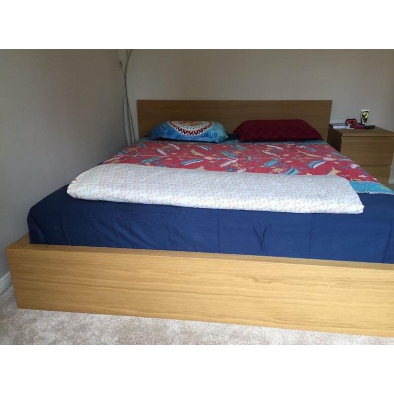 IKEA double bed with Mattress and side table