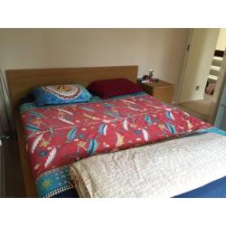 IKEA double bed with Mattress and side table