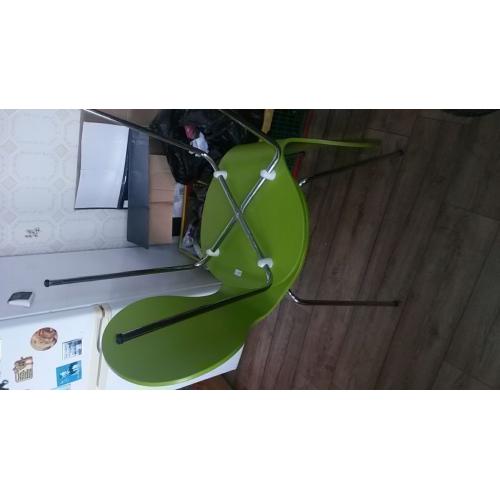 2 x lime green kitchen chairs