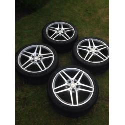 x4 Mercedes AMG 18" staggered alloys with Pirelli tyres