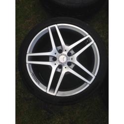 x4 Mercedes AMG 18" staggered alloys with Pirelli tyres