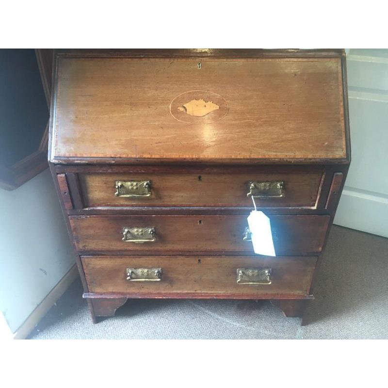 Beautiful Vintage Inlaid Mahogany Bureau / Writing Desk - CAN DELIVER
