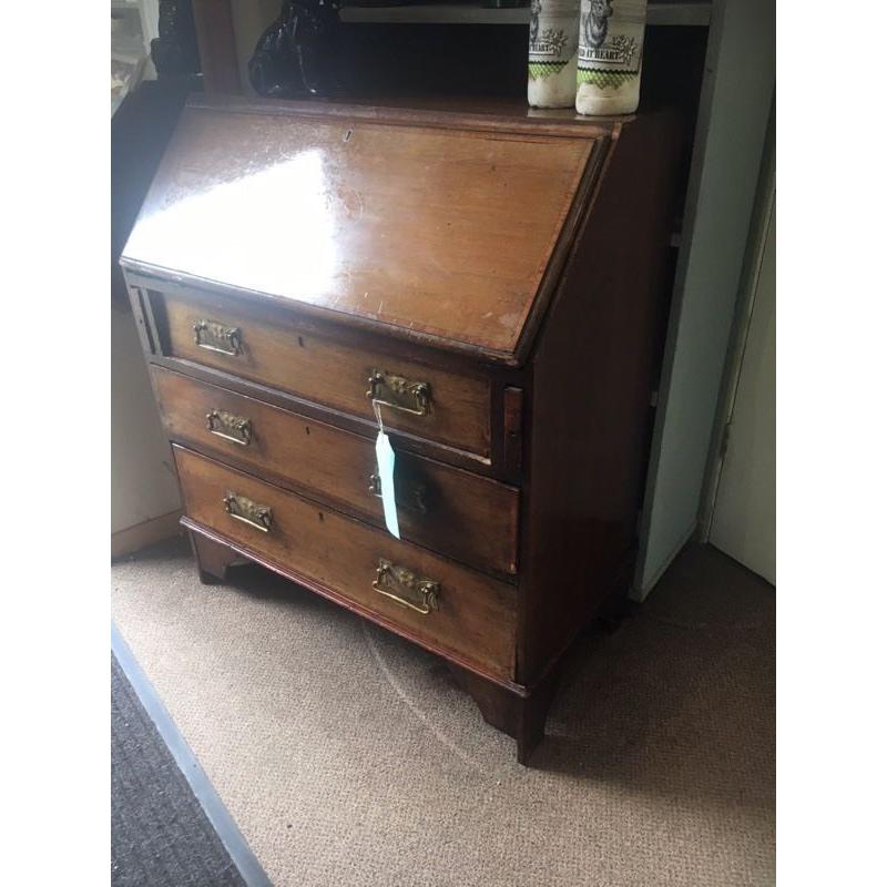 Beautiful Vintage Inlaid Mahogany Bureau / Writing Desk - CAN DELIVER