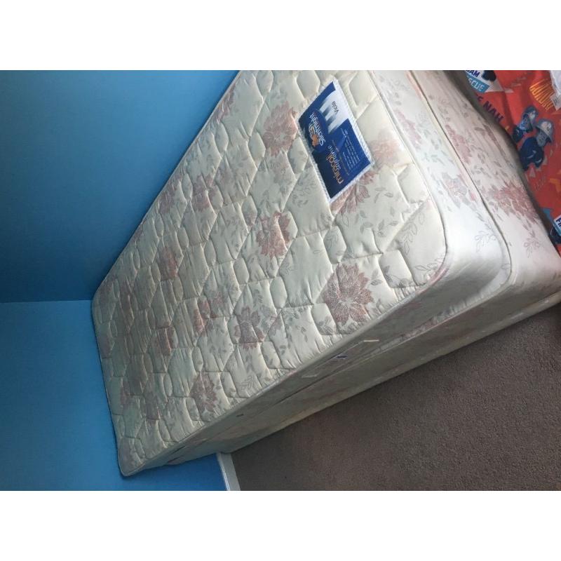 Single bed and mattress
