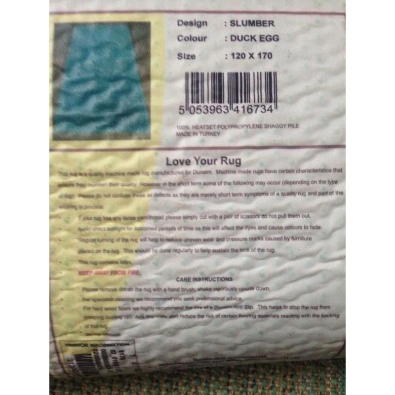 Duckegg blue rug 120x170 REDUCED