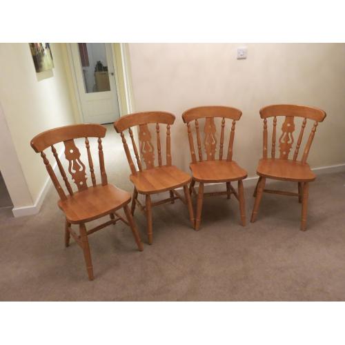 4 solid wood kitchen chairs